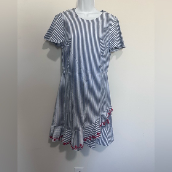 Draper James Striped Mini Dress with Ruffle Detail - Picture 2 of 11